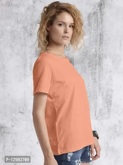 Womens Plain T-shirt Peach-thumb2