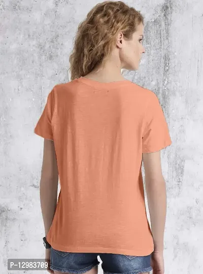 Womens Plain T-shirt Peach-thumb3