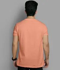 Fantastic Men Plain Cotton T-shirt Peach-thumb1