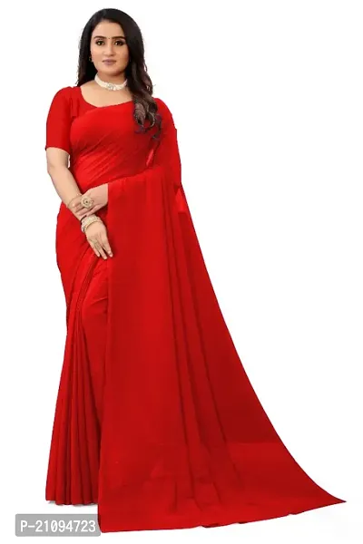 Beautiful Faux Georgette Dyed Saree With Blouse Piece