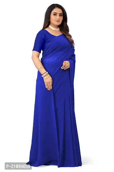Beautiful Faux Georgette Dyed Saree With Blouse Piece-thumb5