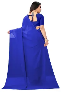 Beautiful Faux Georgette Dyed Saree With Blouse Piece-thumb1