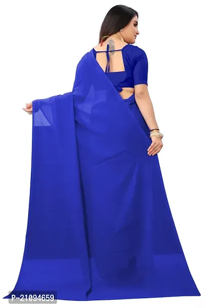 Beautiful Faux Georgette Dyed Saree With Blouse Piece-thumb2