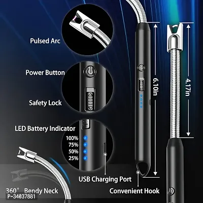 Rechargeable Electric Gas Lighter Kitchen Lighter Chargeable USB Arc Long Lighter for Candle Flexible Lighter-thumb0