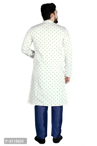 N.B.F Fashion Mens Cotton Kurta Pajama (Small, Blue)-thumb2