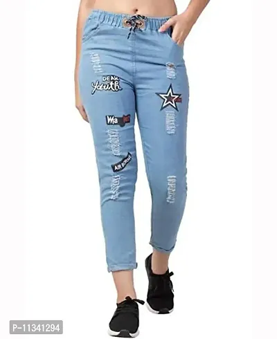 Denim Jeans Look Stretchable Jeggings For Girls-thumb0