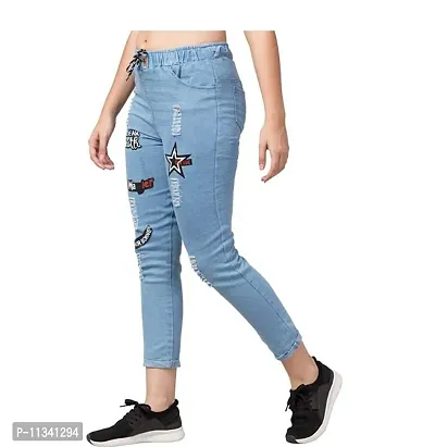 Denim Jeans Look Stretchable Jeggings For Girls-thumb2