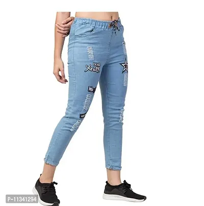 Denim Jeans Look Stretchable Jeggings For Girls-thumb3