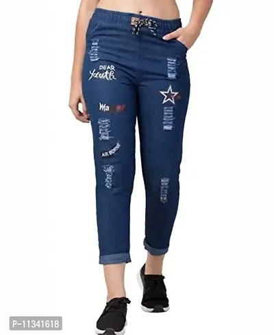 Denim Jeans Look Stretchable Jeggings For Girls and Women-thumb0