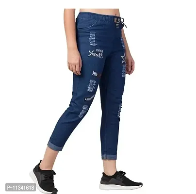 Denim Jeans Look Stretchable Jeggings For Girls and Women-thumb2