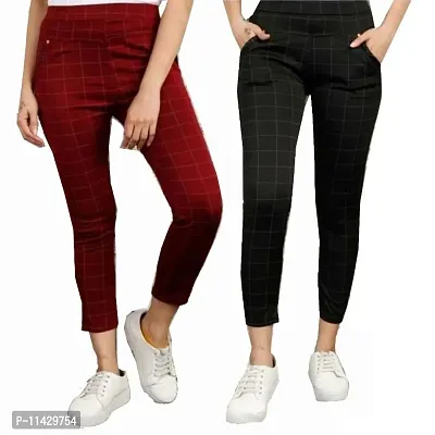 Multicoloured Lycra Self Design Jeans   Jeggings For Women-thumb0