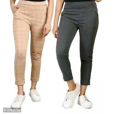 Stretchable and Stylish Office Pants Jeggings Combo Pack of 2 Pcs