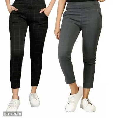 Stretchable and Stylish Office Pants Jeggings Combo Pack of 2 Pcs
