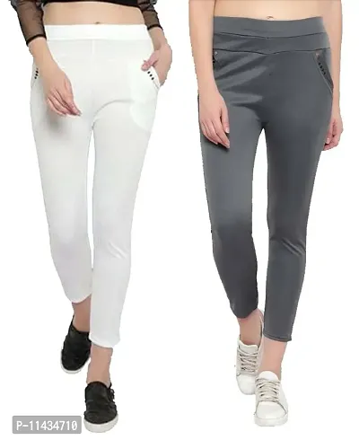 Plain Pants Jegging For Girls and Womens Combo Pack of 2 pcs-thumb0