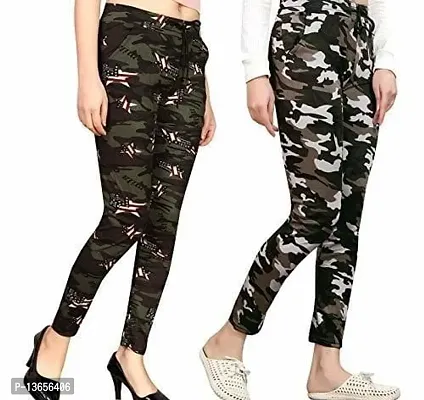 Army Design Stretchable Jeggings For Girls and Womens