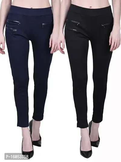 Navy Blue Lycra Mid Rise Jeans   Jeggings For Women