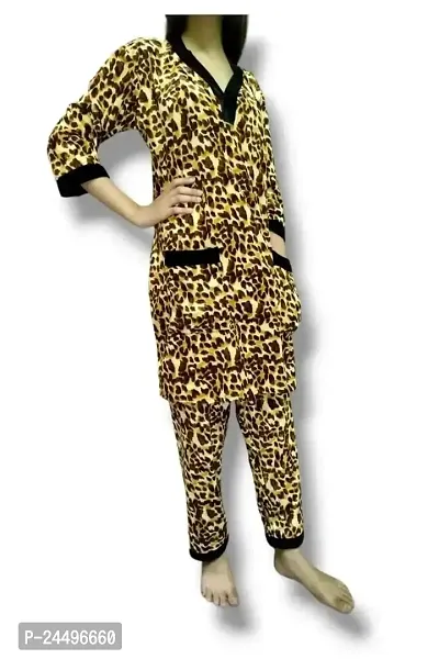 Tiger print soft velvet night suit winter wear (Sona Trends)-thumb2