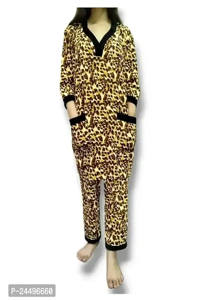 Tiger print soft velvet night suit winter wear (Sona Trends)-thumb3