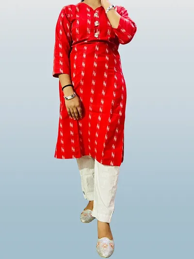 Stylish Cotton Kurta With Dupatta And Bottom Set