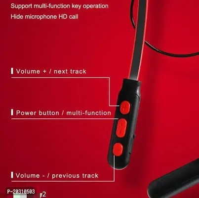 B11 Bluetooth high bass special quality neckband  red color-thumb2