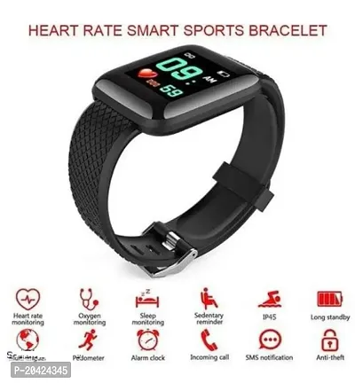 Smartest ID116 Plus Bluetooth Smart Fitness Band Watch with Heart Rate Activity Tracker Waterproof Body, Step and Calorie Counter, Distance Measure, OLED Touchscreen for Men/Women, smart watch-thumb5