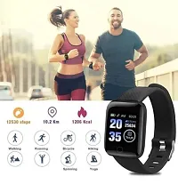 Latest ID116 Plus Bluetooth Smart Fitness Band Watch with Heart Rate Activity Tracker Waterproof Body, Step and Calorie Counter, Blood Pressure,(12),Activity Tracker for Men/Women-thumb2