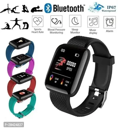 ID116,T55,T500,I8 PRO MAX Bluetooth Smart Fitness Band Watch with Heart Rate Activity Tracker, Step and Calorie Counter, Blood Pressure, OLED Touchscreen for Men/Women