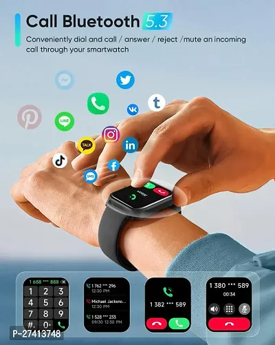 SMART -WATCH 2024 latest version /T500 Full Touch Screen Bluetooth Smartwatch with Body Temperature, Heart Rate  Oxygen Monitor Compatible with All 3G/4G/5G Android  iOS-thumb4