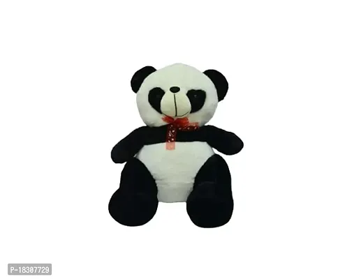 Toys Sitting Small Panda with Ribbon Stuffed Plush Soft Toy Doll Teddy Bear Animal Birthday Gift for Girls Boys Kids Baby Car Birthday Home Decoration Cute Lovely Black White 50cm