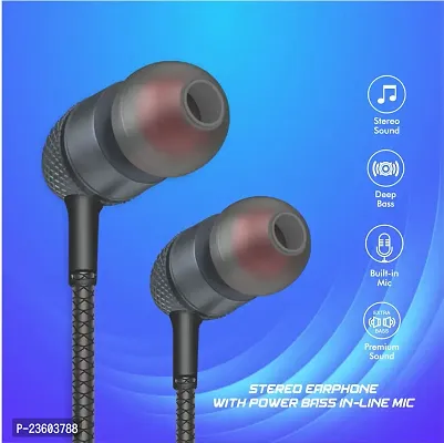 TP TROOPS 7101 FG NEW STYLE STEREO EARPHONE Classic Bass Boost Sound Ear Wired Earphones with Mic Wired Headset  (Black, In the Ear)-TP-7101-thumb4