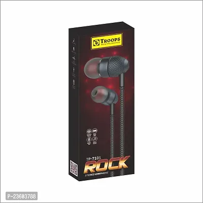 TP TROOPS 7101 FG NEW STYLE STEREO EARPHONE Classic Bass Boost Sound Ear Wired Earphones with Mic Wired Headset  (Black, In the Ear)-TP-7101-thumb2