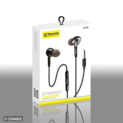 TP TROOPS  STYLISH WIRED EARPHONE Wired Earphones with Extra Bass Driver and HD Sound with mic-TP-7131-White-thumb5