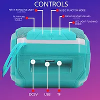 TP TROOPS 10W Bluetooth Speaker Hi-fi Stereo Sound Surround Upto 8 Hours Playback, Best for Mobile, Laptop/PC, Media Players with Multi Modes Aux/TF Card/USB Drive-TP-3076 Cyan-thumb1