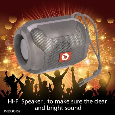 TP TROOPS 10W Bluetooth Speaker Hi-fi Stereo Sound Surround Upto 8 Hours Playback, Best for Mobile, Laptop/PC, Media Players with Multi Modes Aux/TF Card/USB Drive-TP-3076 Grey-thumb4