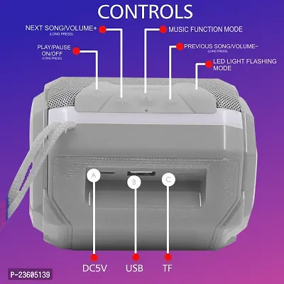 TP TROOPS 10W Bluetooth Speaker Hi-fi Stereo Sound Surround Upto 8 Hours Playback, Best for Mobile, Laptop/PC, Media Players with Multi Modes Aux/TF Card/USB Drive-TP-3076 Grey-thumb5