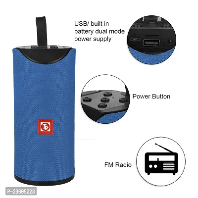 TP TROOPS High Bass Sound Bluetooth Speaker with USB aux sd Card Support - 6 Hours Rechargeable Battery Back Up (Compatible with All Devices) Assorted Colours-6 Months warranty-TP-3053 Blue-thumb2