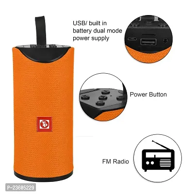 TP TROOPS High Bass Sound Bluetooth Speaker with USB aux sd Card Support - 6 Hours Rechargeable Battery Back Up (Compatible with All Devices) Assorted Colours-6 Months warranty-TP-3053 Orange-thumb3