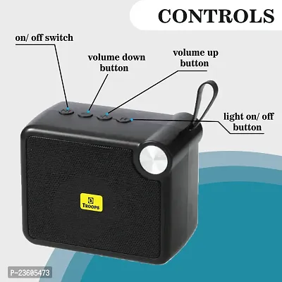 TP TROOPS HIGH BASS SOUND SPLASHPROOF WOOFER FOR DEKSTOP WITH SD,AUX SLOT 48 W Bluetooth Speaker - Black-TP-3090-Black-thumb3