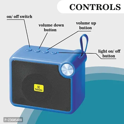 TP TROOPS HIGH BASS SOUND SPLASHPROOF WOOFER FOR DEKSTOP WITH SD,AUX SLOT 48 W Bluetooth Speaker - Blue-TP-3090-Blue-thumb4