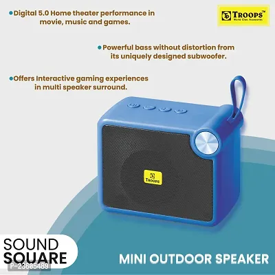 TP TROOPS HIGH BASS SOUND SPLASHPROOF WOOFER FOR DEKSTOP WITH SD,AUX SLOT 48 W Bluetooth Speaker - Blue-TP-3090-Blue-thumb5