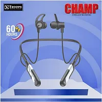 TP TROOPS 7225 FG 60 Hours Charge Wireless in Ear Bluetooth Neckband with ENC Mic, 60H Playtime, Type-C Fast Charging (10Mins=15Hrs Playtime), Dual Pairing, Made in India,Drivers Ear Phones (Black)-thumb4