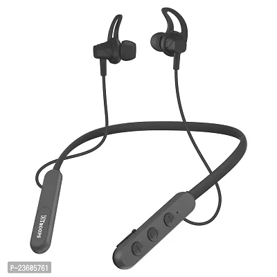 TP TROOPS 7186 FG 52 Hours Charge Wireless in Ear Bluetooth Neckband with ENC Mic, 52H Playtime, Type-C Fast Charging, Made in India,Drivers Ear Phones (Black)-TP-7213 Black