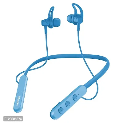 TP TROOPS 7186 FG 52 Hours Charge Wireless in Ear Bluetooth Neckband with ENC Mic, 52H Playtime, Type-C Fast Charging, Made in India,Drivers Ear Phones (Black)-TP-7213  Vivid Blue