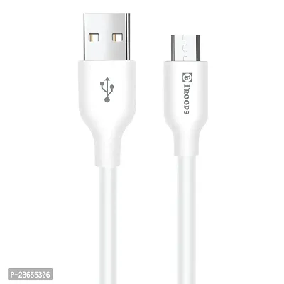 TP TROOPS Unbreakable 3A Fast Charging Tough Braided Micro USB Data Cable - 1 Meter-White-TP-2082
