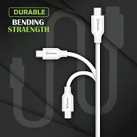 TP TROOPS Unbreakable 3A Fast Charging Tough Braided Micro USB Data Cable - 1 Meter-White-TP-2082-thumb1