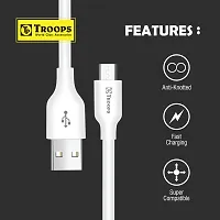 TP TROOPS Unbreakable 3A Fast Charging Tough Braided Micro USB Data Cable - 1 Meter-White-TP-2082-thumb4