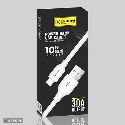 TP TROOPS Unbreakable 3A Fast Charging Tough Braided Micro USB Data Cable - 1 Meter-White-TP-2082-thumb3