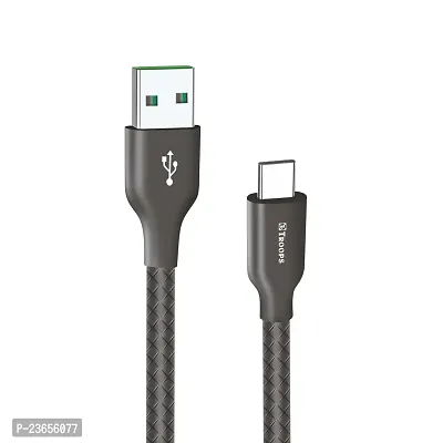 TP TROOPS Unbreakable 2.5A Fast Charging Tough Braided lightning Type- C USB Data Cable - 1 Meter-Black-TP-2284-Black