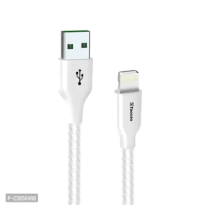 TP TROOPS Unbreakable 2.5A Fast Charging Tough Braided lightning Ios USB Data Cable - 1 Meter-White-TP-2284-White-thumb0