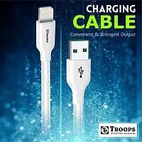 TP TROOPS Unbreakable 2.5A Fast Charging Tough Braided lightning Ios USB Data Cable - 1 Meter-White-TP-2284-White-thumb3